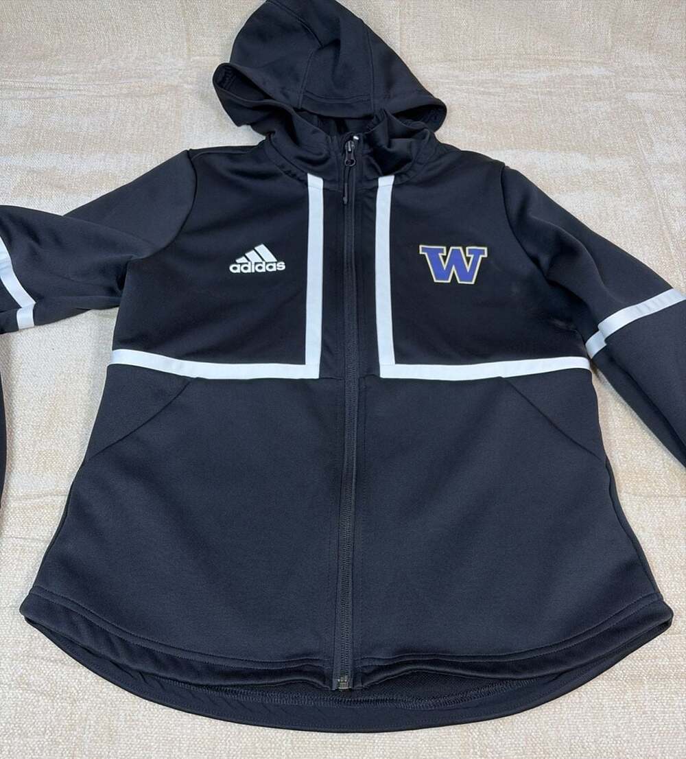 Adidas Washington Huskies NCAA Women's Full-Zip Hooded Track Jacket Black